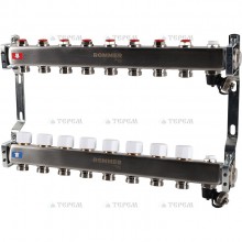 Кол. группа  б/расх.  1х-8 вых. нерж. ROMMER в сборе с клапаном вып. воздуха и сливом