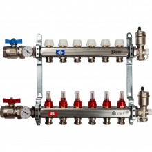 Кол. группа  1х-6 вых. с расх. нерж. STOUT (комплект)