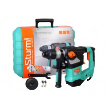 Перфоратор Sturm, 1850 Вт, 3 реж, 7Дж, 4400 уд/м, 900 об/м, 4м рез.кабель метал.корпус