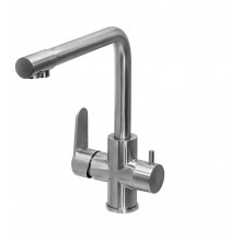 Смес. кухня 1-рук. бок. ПСМ п/ф нерж. с подключением фильтра AISI-304  300-22 STEEL