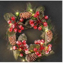 Венок шишки и ягоды Navigator 95 035 NGF-D041-01 Теплый белый 2 CR2032