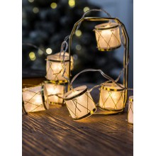 Гирлянда Барабаны светодиодная pvc 5х4см 10LED тепл. бел. 1.8+0.3м КОСМОС KOC_GIR-B117