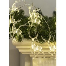 Гирлянда Олени большие 7х4х1см 10LED тепл. бел. акрил прозрачный КОСМОС KOC_GIR-B115