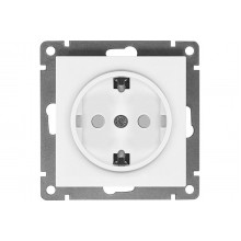 Механизм розетки 1-м Афина с/з бел. 16А IP20 защ. шторки Universal A0049