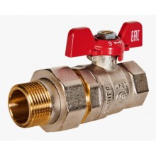 RBV-0005-2510220 ROMMER Кран шаровой с американкой, ВР/НР, ручка бабочка 3/4