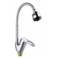 Смес. кухня 1-рук. бок. FAUZT  гибкий излив, с гайкой ф40 FZs811-B126