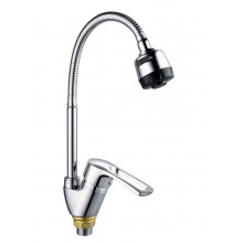 Смес. кухня 1-рук. бок. FAUZT  гибкий излив, с гайкой ф40 FZs811-B129