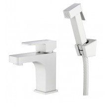 Смес. для биде и раковины KAISER Sonat 34088-4 с гигиеническим душем O35 (белый)