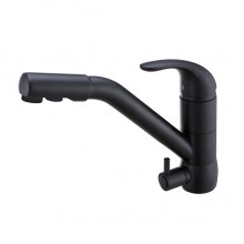 Смес. кухня 1-рук. д/н  KAISER п/ф Safira черный . ф40