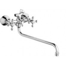 Смес. ванна 2-рук. VIKO V-2305 (шар/перекл.) кругл. излив 30см (латунь)  крест кер.