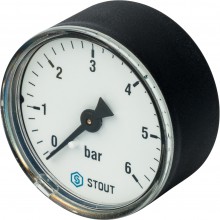 SIM-1009-500608 STOUT Манометр аксиальный. Корпус Dn 50 мм 1/4 , 0...6 бар, кл.2.5
