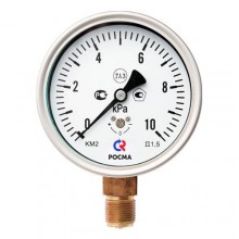 Манометр с поверкой тип ТМ-510Р.00 (0-6кгс/см2) М20х1,5.1,5.(снизу), корпус-ста., сер. Росма