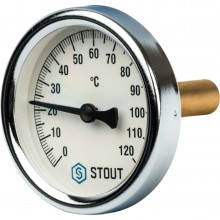 Термометр биметалл 120°C L= 50  Dn63  1/2 STOUT (для воды и газа)