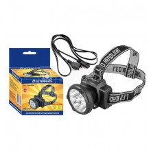 Фон. св. налобный 9LED 2 режима аккум. 220В LED 5363 Ultraflash 11257