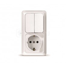 Блок ОП 2-кл. вык.+ роз. с/з верт. бел. Олимп UNIVersal О0040