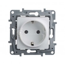 Механизм розетки 1-м СП Etika с заземл. винт. клеммы бел. Leg 672221
