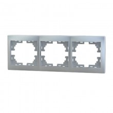 Рамка 3-м Мира гориз. метал. сер. Lezard 701-1000-148