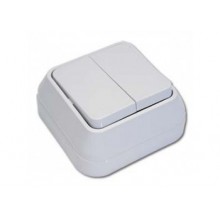 Выкл. ОП 2-кл. IP44 10А, бел. п/герм. 18301 (10 в упак.)