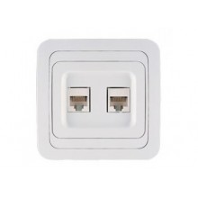 Розетка комп.2-м Mimoza бел./бел.12036 (12 в упак.)