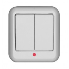 Выкл. ОП 2-кл. IP20  6А с инд. бел. ПРИМА А56-007 A56-007-B (А56-007-б) SchE