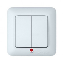 Выкл. СП 2-кл. IP20  6А с инд. бел. Прима С56-039 S56-039-B (С56-039-б) SchE