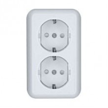 Розетка ОП 2-м IP20 16А, с/з бел. з/ш Прима SchE RA16-214M-B