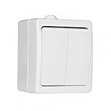 Выкл. ОП 2-кл. IP54 10А, бел.  Аллегро (10/100)