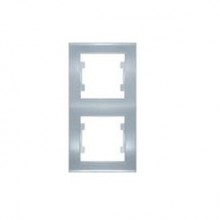 Рамка 2-м Бриллиант верт. серебро (10/400)