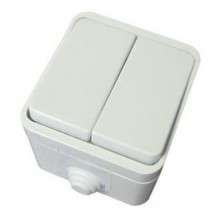 Выкл. ОП 2-кл. IP44 10А, бел. Клио К2223 (10/200)