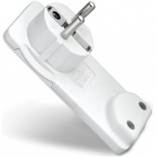 Вилка  с/з прям.бел.16А 250В (невидимка) UNIVERSAL