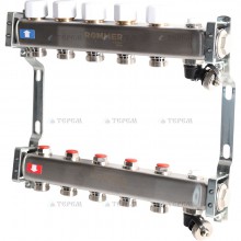 Кол. группа  б/расх.  1х-5 вых. нерж. ROMMER в сборе с клапаном вып. воздуха и сливом