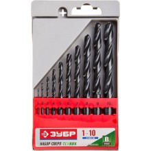 Набор сверл ц/х из 10 штук (1-10мм) ЗУБР