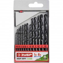 Набор сверл ц/х из 13 штук (прозрачный блистер) (1,5-6,5мм) ЗУБР