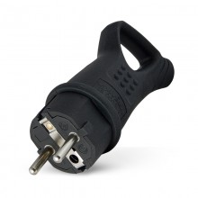 Вилка каб. каучук.с/з угловая  с ушком 16А 250В IP44 (еврослот) UNIVersal EL1917