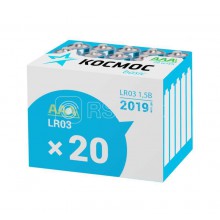 Элемент пит. AAA  Alkaline LR Космос LR03 (уп.20шт) KOCLR0320BOX