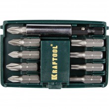 Бита (Набор) 10шт. с магнитным адаптером KRAFTOOL Бита (Набор) 10шт. с магнитным адаптером KRAFTOOL