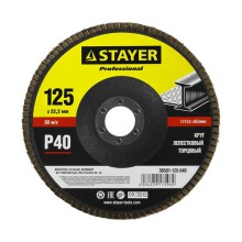 круг лепестковый 125х22,2х25 КЛТ1 P40 STAYER