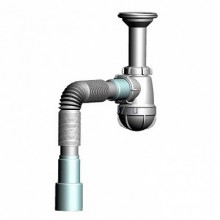 Сифон 1-1/2х40 нжВ г/тр. 40х40/50 с удлинённой горловиной S0515  (малый)