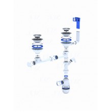 Сифон Ани Грот 3-1/2 х 40 двойной с отв.,  переливом одноуровневый A7500