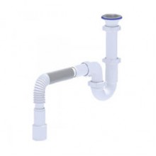 Сифон прямоточн. 1-1/2 х 40 прямоточн. с литым выпуском, с гибкой трубой 40*50