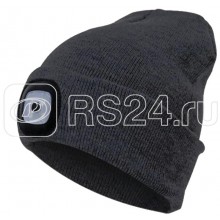 Шапка с фонариком 215х205х5 черн. (фонарь 66х50х15мм снимается; аккум. 3.7В/200мА.ч) 3 режима свечен