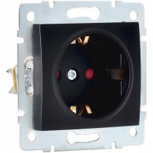 Механизм розетки 1-м СП KARINA з/ш с/з термопласт черн. бархат LEZARD 707-4288-124B