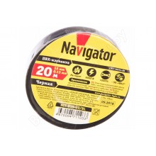 Изолента ПВХ  19мм (рул.20м) черн. NIT-A19-20/BL Navigator 17357