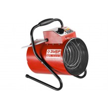 Пушка тепловая 4,5/3 кВт КОМПАКТ, ЗУБР , кругл., эл., гладкий нерж ТЭН, двойные стенки  термостат