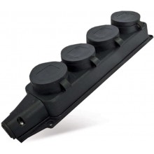 Колодка каучук 4-м 16A IP44 с/з с заглушками UNIVersal 1029 Колодка каучук 4-м 16A IP44 с/з с заглушками UNIVersal 1029