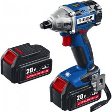 Гайковерт ЗУБР 20В бесщеточный 2 АКБ (4Ач), в кейсе, Профессионал. GB-250 42