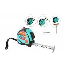 Рулетка   5мх25мм Sturm! с карандашом, обрезиненная, 2-ст. зацеп,магнит,Кулибин,pat