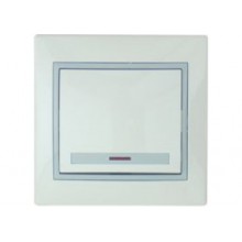 Выкл. СП 1-кл. IP20 10А с инд. бел./сер. Мира 701-0215-111