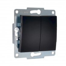 Механизм выкл. 2-кл. Karina 10А IP20 черн. бархат LEZARD 707-4288-101