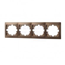 Рамка 4-м Мира гориз. свет. корич. Lezard 701-3100-149